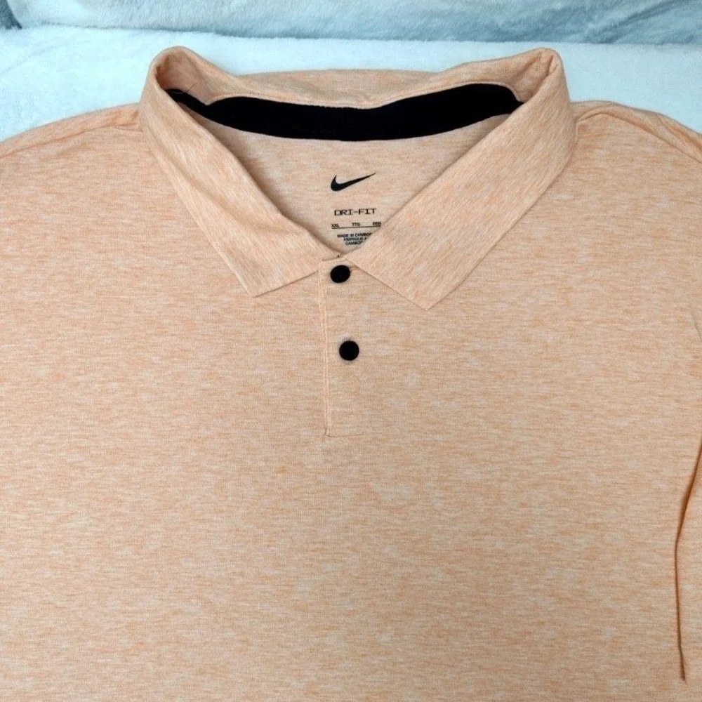 Nike Polo Shirt Mens 2XL Orange Golf Tour Performance Court Stretch Work FJ1643